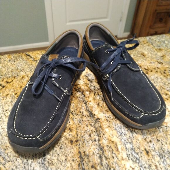 Propet Pomeroy MCA082S Men's Boat Shoe Oxfords Navy Blue Nubuck Size US 11.5W(E) - Picture 3 of 12